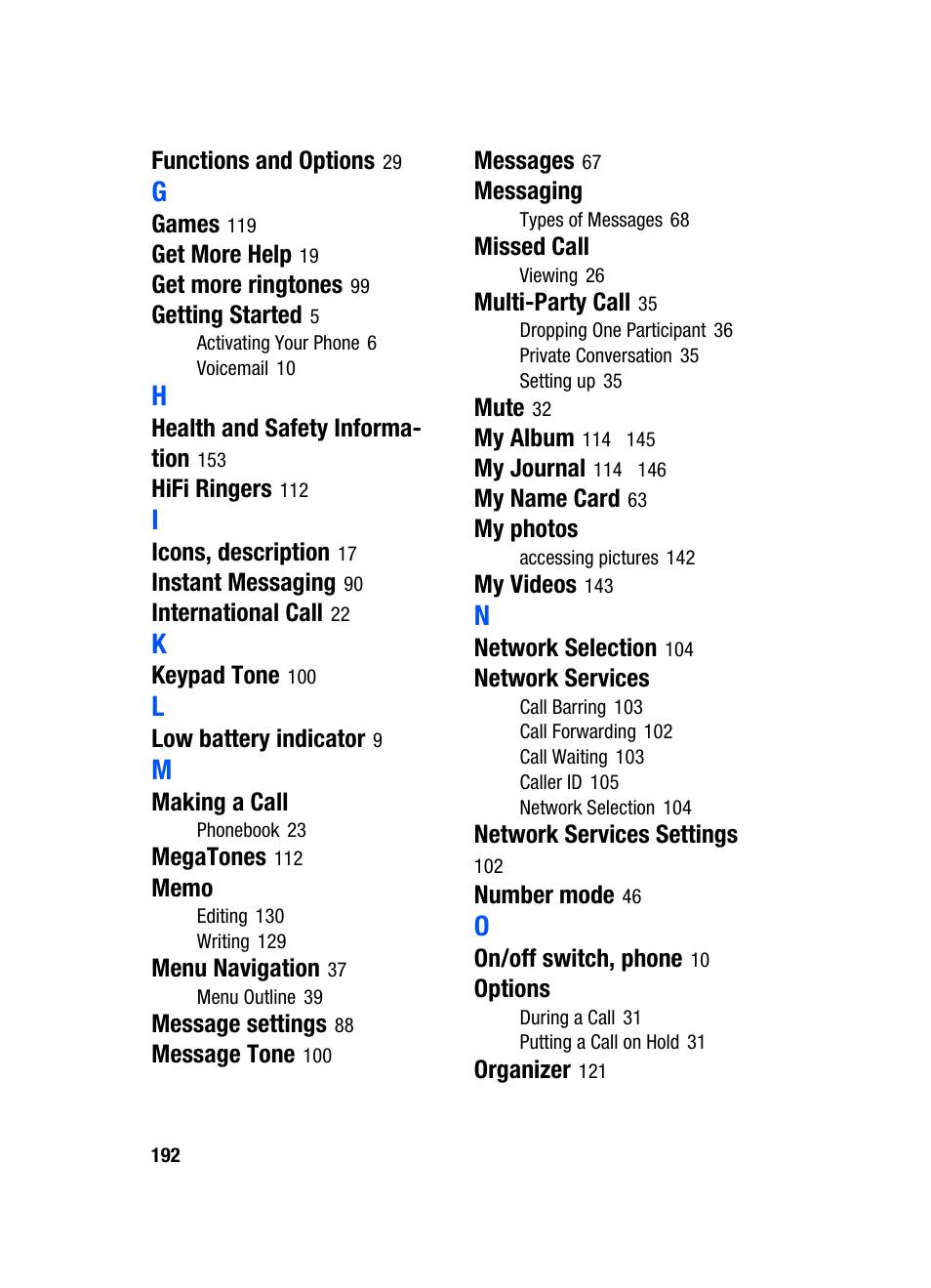 Samsung SGH-t309 User Manual | Page 196 / 198