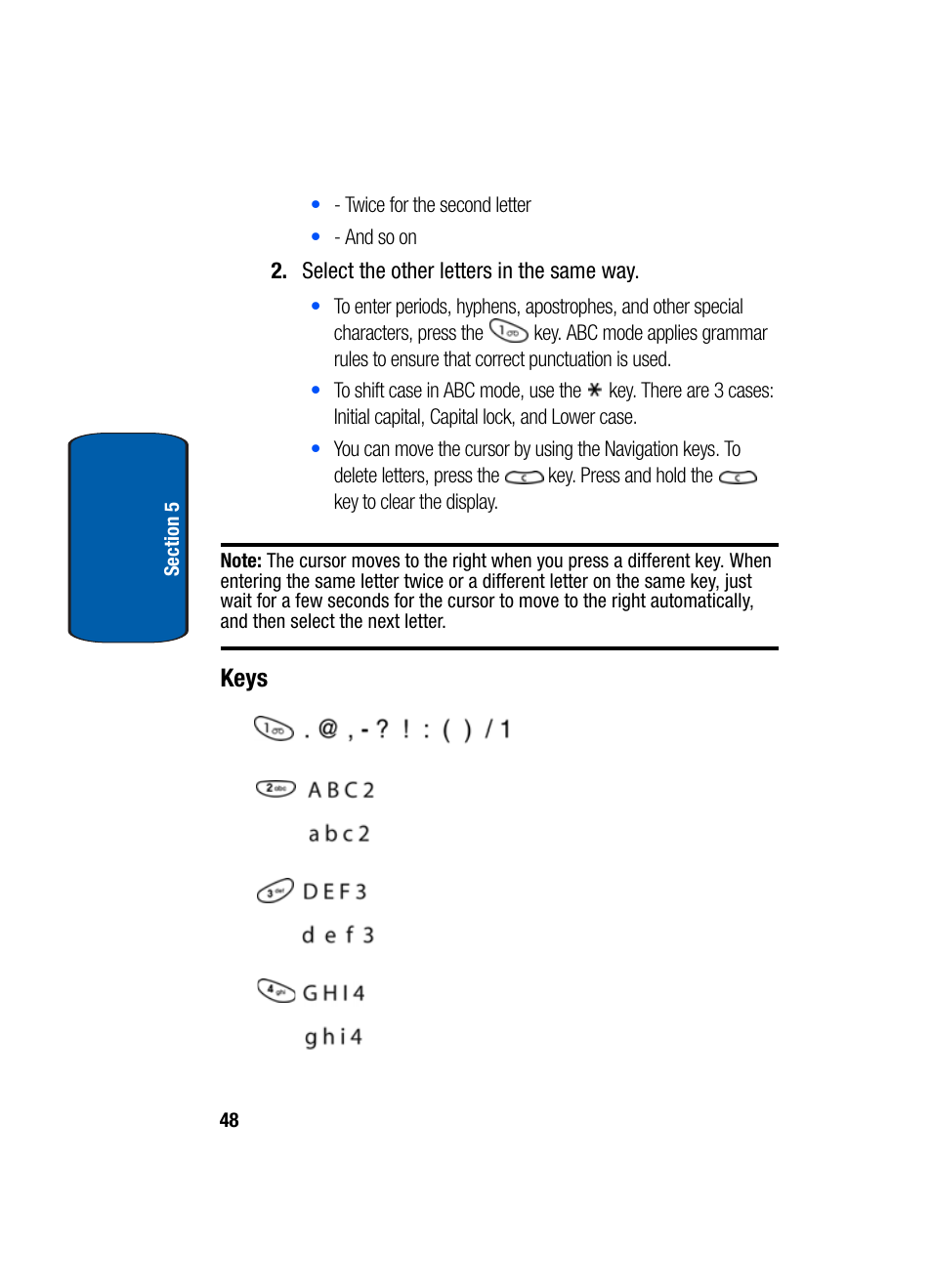 Keys | Samsung SGH-t309 User Manual | Page 52 / 198