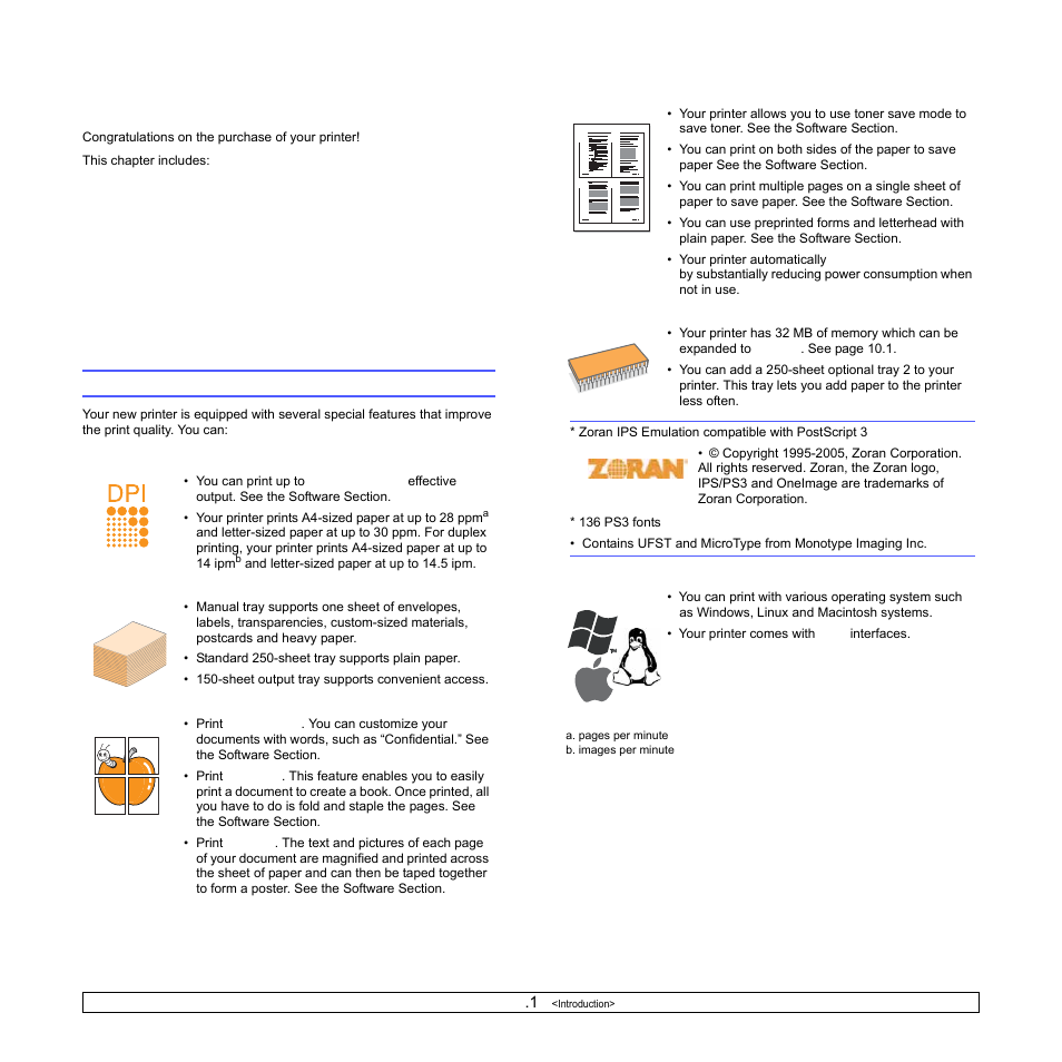 Introduction, Special features | Samsung ML-2850 User Manual | Page 10 / 87