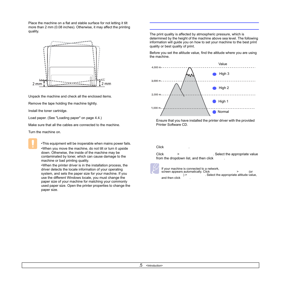 Altitude adjustment | Samsung ML-2850 User Manual | Page 14 / 87