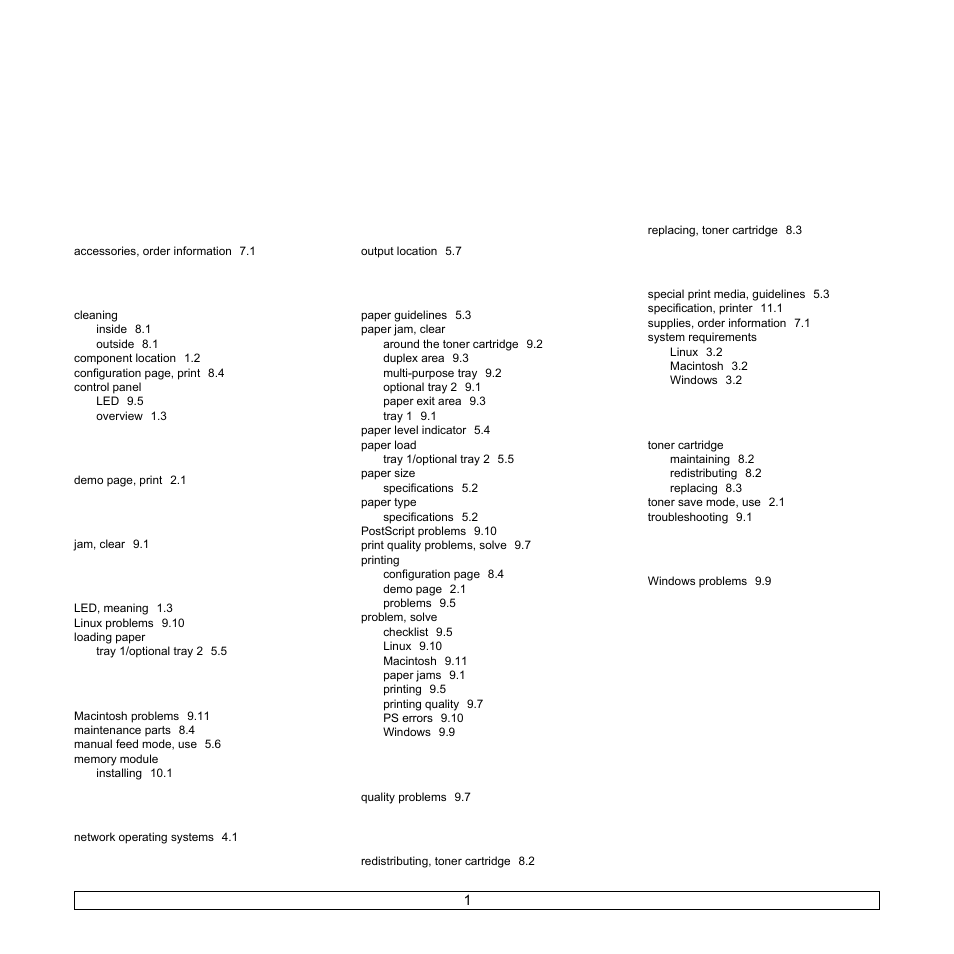 Index, Ndex | Samsung ML-2850 User Manual | Page 47 / 87