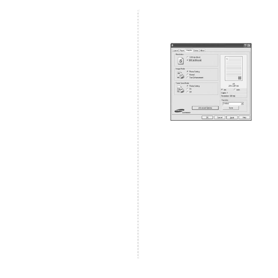 Graphics tab | Samsung ML-2850 User Manual | Page 63 / 87
