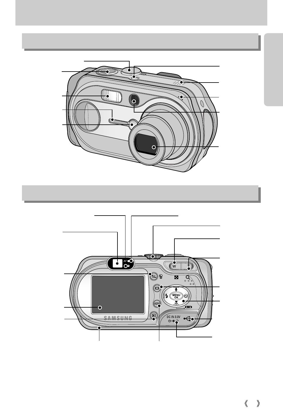 Identification of features, Front & top back & bottom | Samsung A63 User Manual | Page 11 / 120