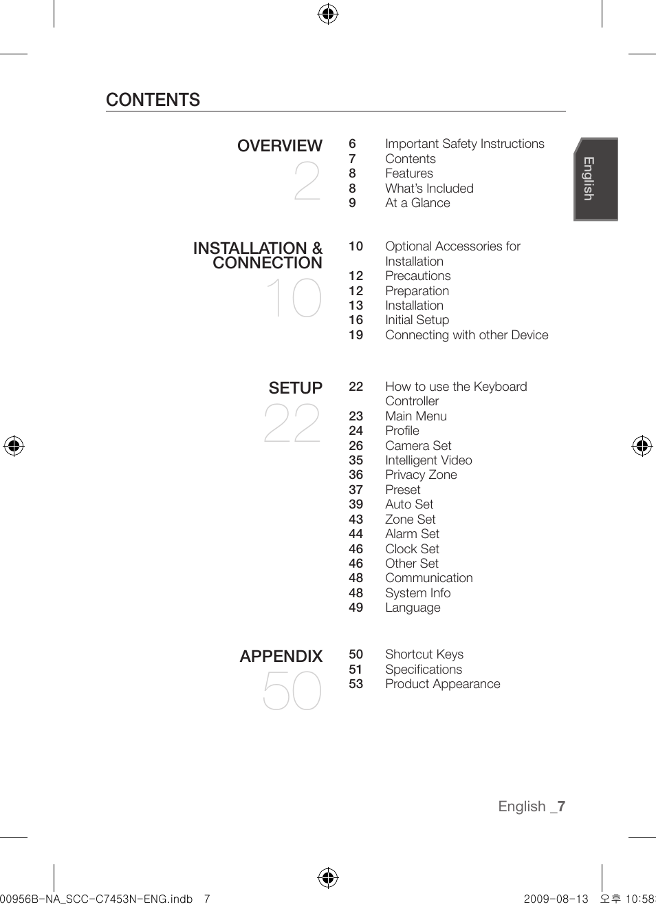 Samsung SCC-C7453N User Manual | Page 7 / 54