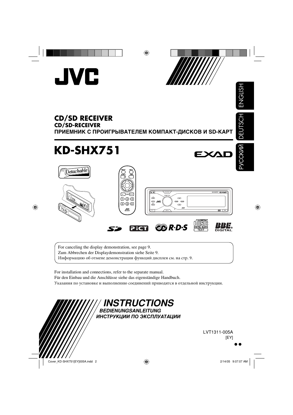 JVC KD-SHX751 User Manual | 171 pages