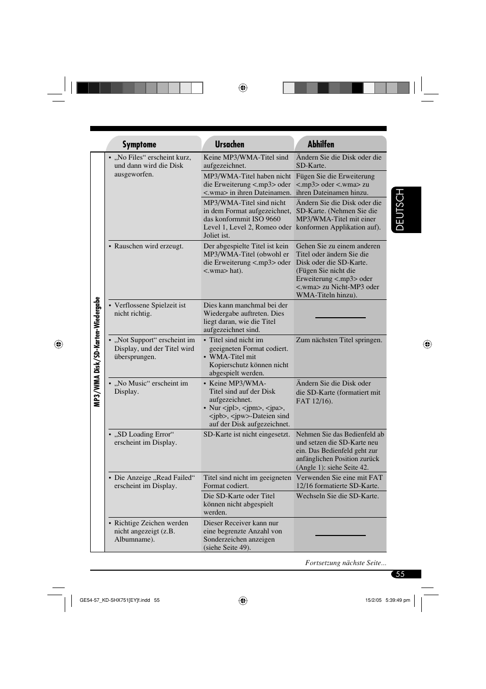 Deutsch | JVC KD-SHX751 User Manual | Page 111 / 171