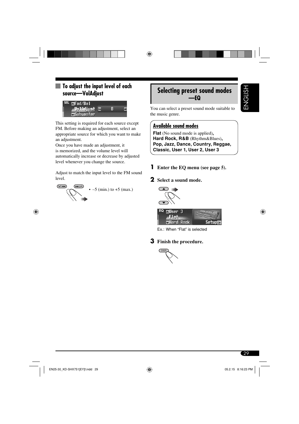 Selecting preset sound modes | JVC KD-SHX751 User Manual | Page 29 / 171
