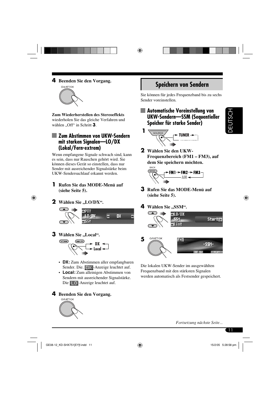 Speichern von sendern, Deutsch 4 | JVC KD-SHX751 User Manual | Page 67 / 171