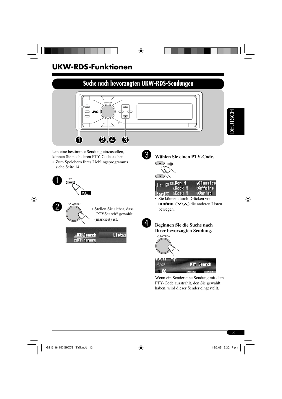 Ukw-rds-funktionen, Suche nach bevorzugten ukw-rds-sendungen | JVC KD-SHX751 User Manual | Page 69 / 171