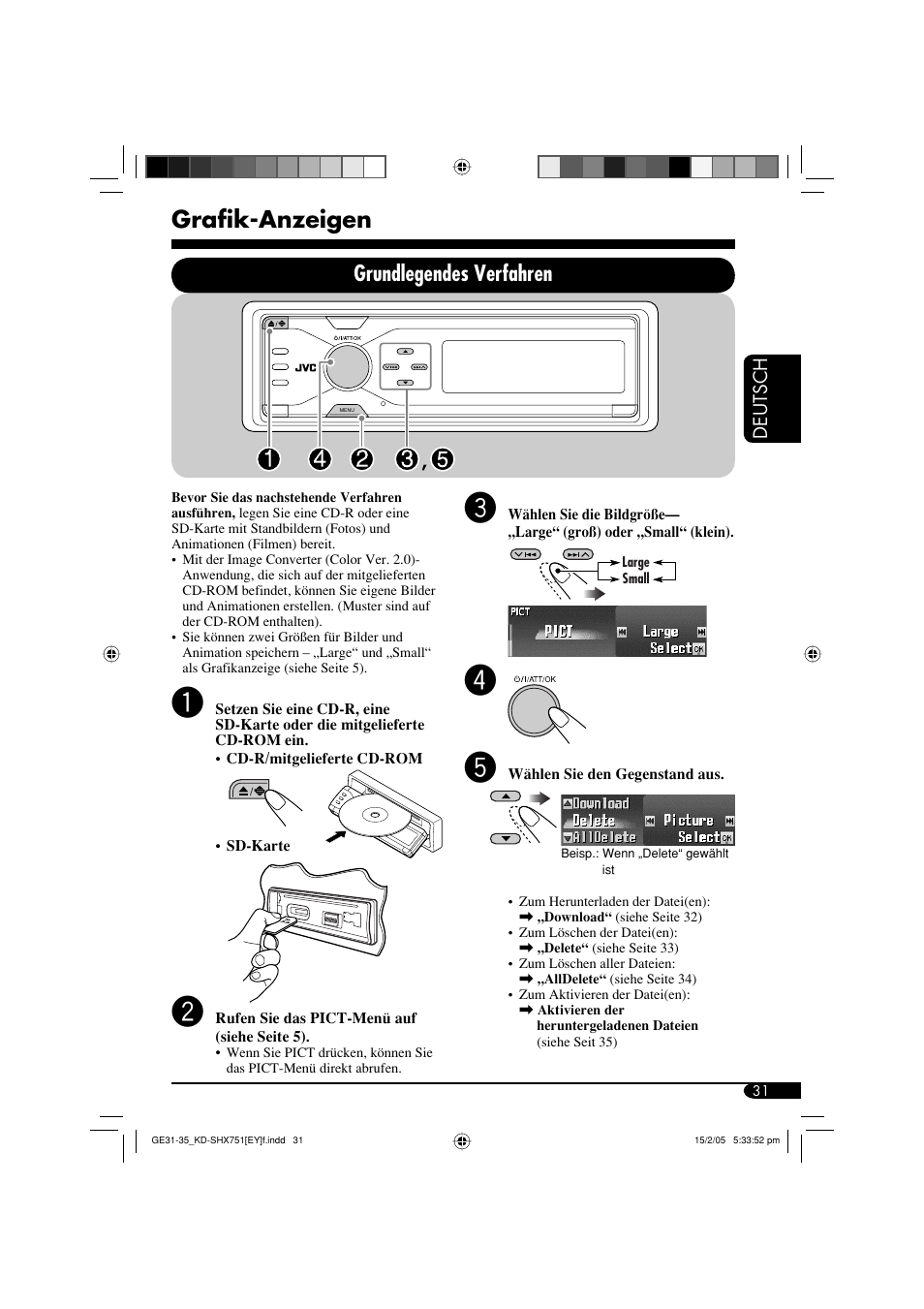 Grafik-anzeigen, Grundlegendes verfahren | JVC KD-SHX751 User Manual | Page 87 / 171