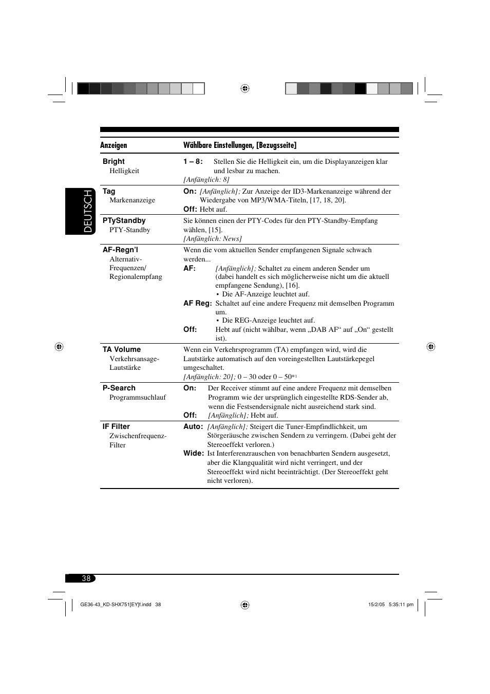 Deutsch | JVC KD-SHX751 User Manual | Page 94 / 171