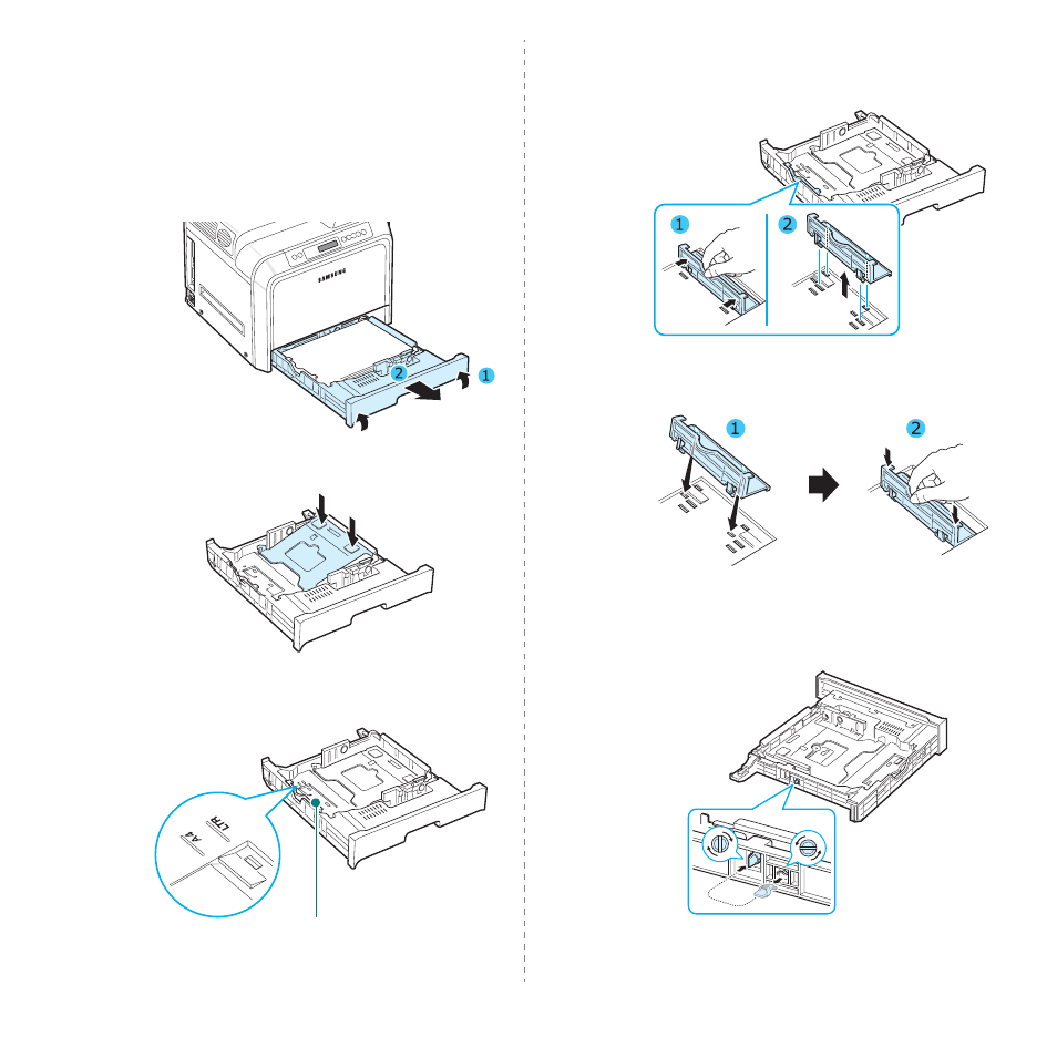 Changing the size of the paper in the tray | Samsung CLP-600 User Manual | Page 16 / 115