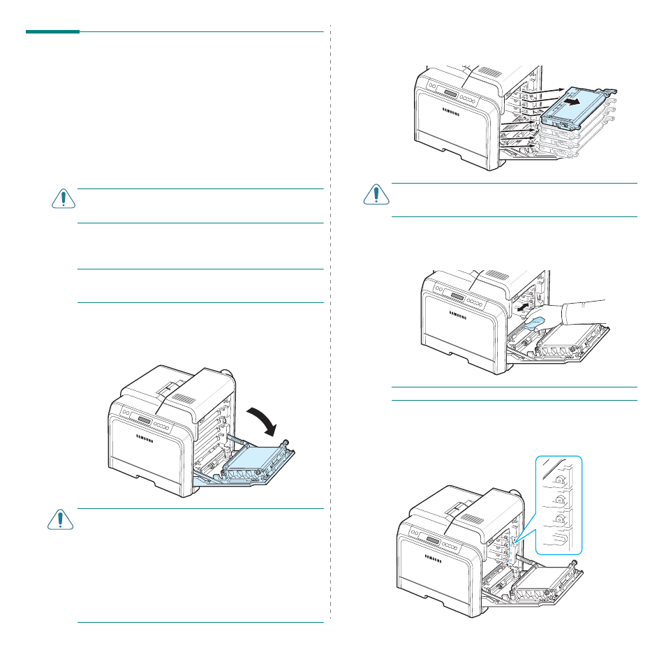 Cleaning the printer, Cleaning the outside of the printer, Cleaning the inside of the printer | Samsung CLP-600 User Manual | Page 41 / 115