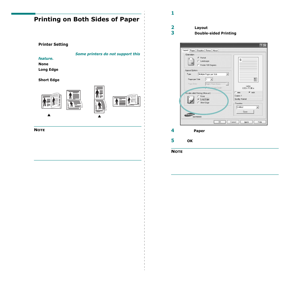 Printing on both sides of paper | Samsung CLP-600 User Manual | Page 95 / 115