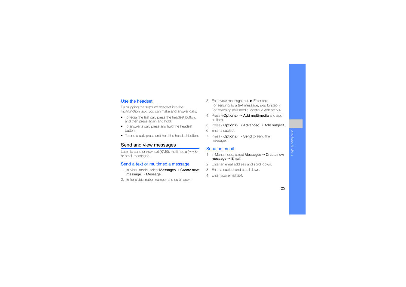 Send and view messages | Samsung B2100 User Manual | Page 29 / 63