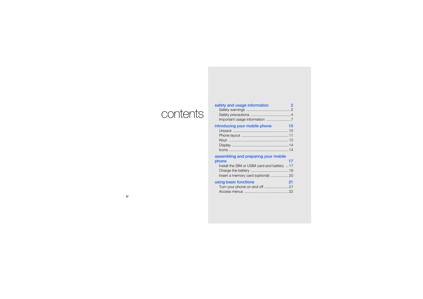 Samsung B2700 User Manual | Page 4 / 63