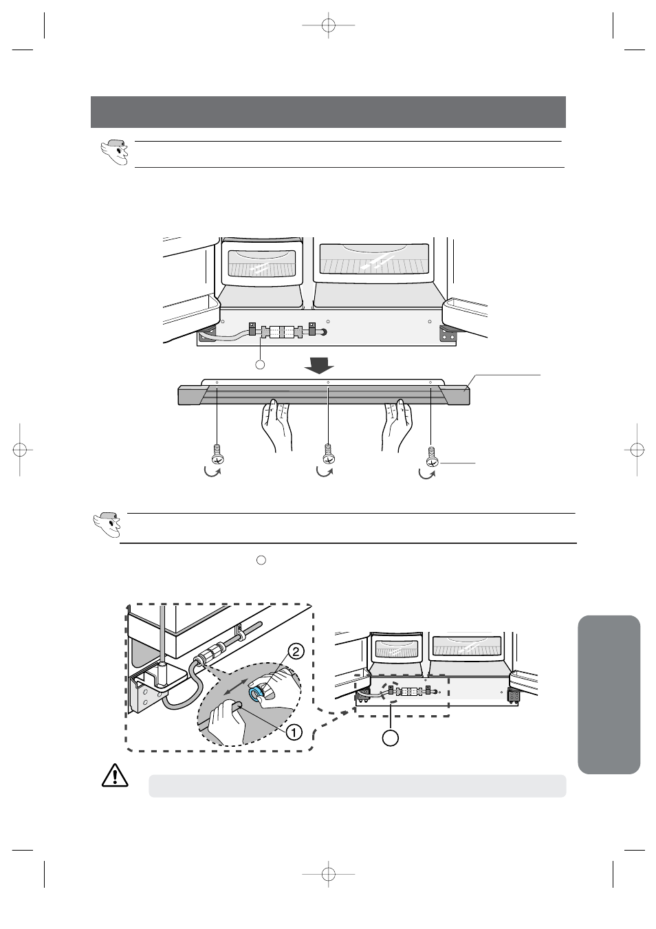 Removing the front leg cover, Inst alla tion instructions | Samsung DA99-00494B User Manual | Page 21 / 36