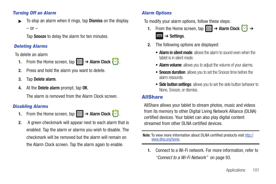 Allshare | Samsung GALAXY Tab SGH-I987 User Manual | Page 105 / 149