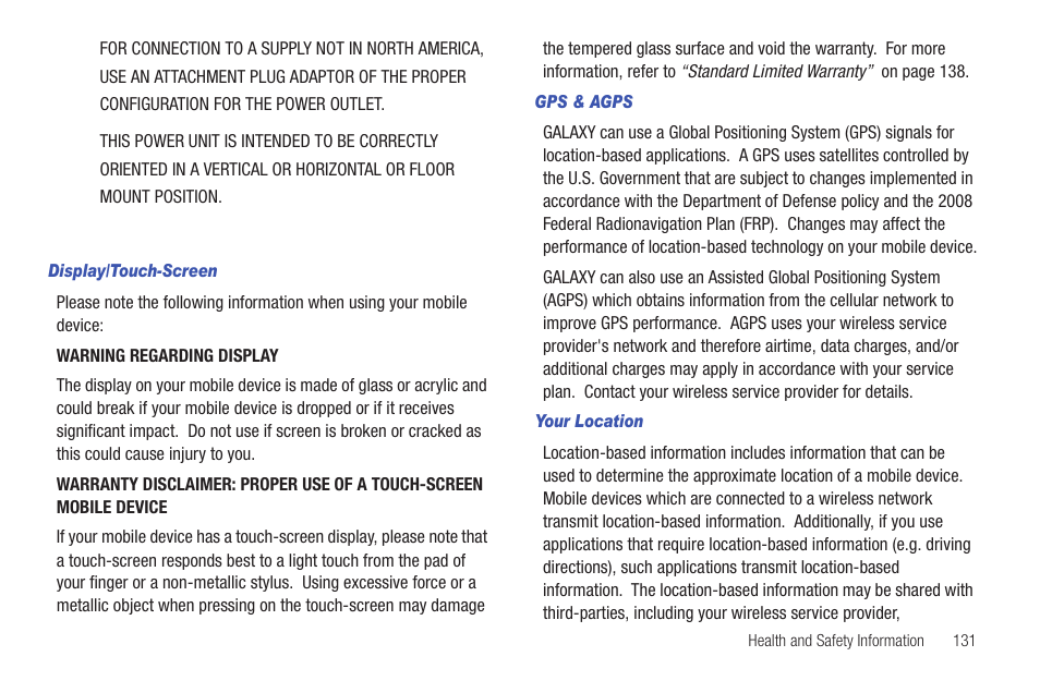 Samsung GALAXY Tab SGH-I987 User Manual | Page 135 / 149