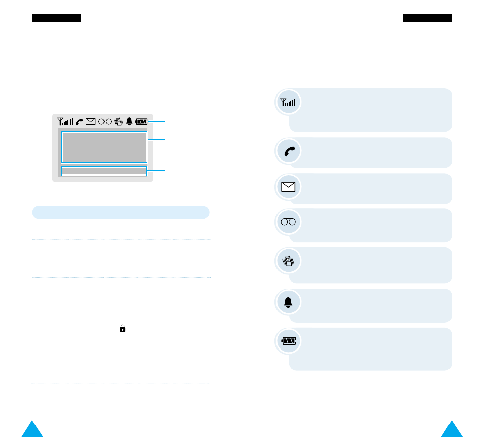 Display, Display layout, Icons | Samsung GH68-02605A User Manual | Page 8 / 70