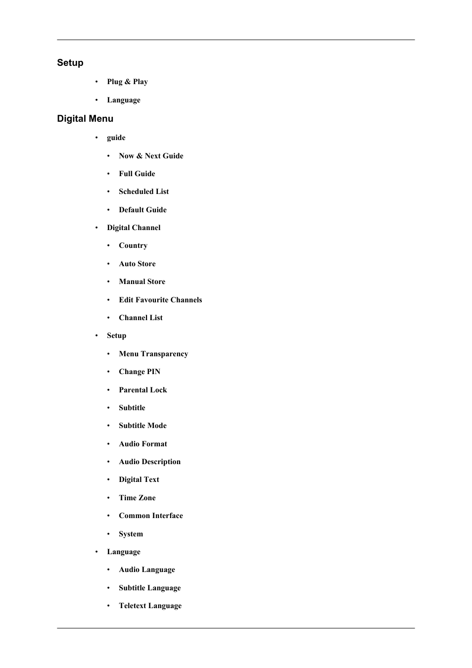 Setup, Digital menu | Samsung SBB-NT User Manual | Page 3 / 23