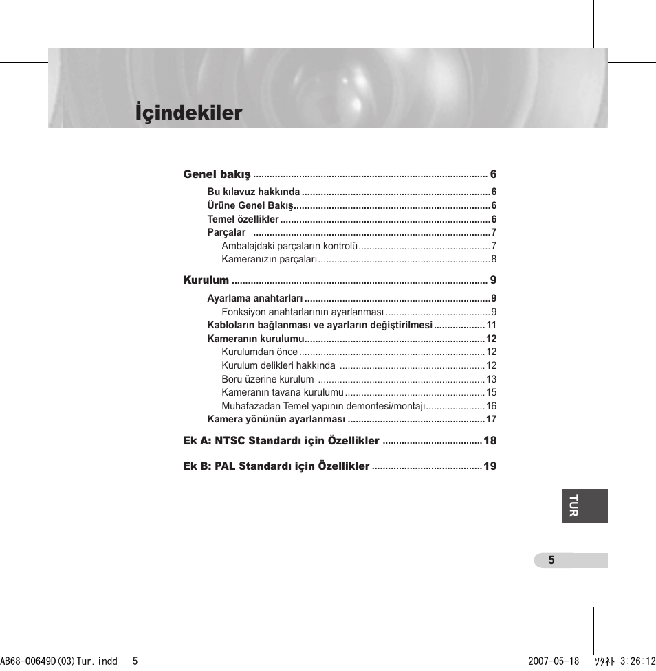 Içindekiler | Samsung SCC-B539X User Manual | Page 115 / 131