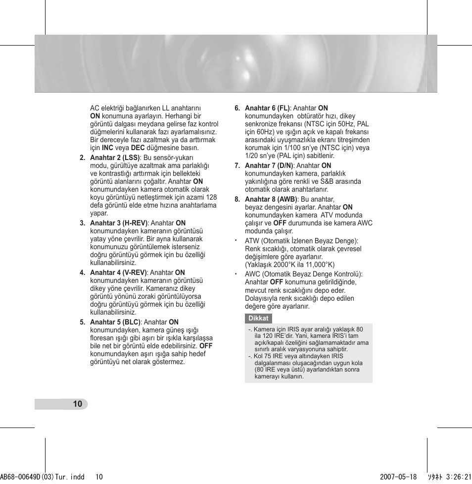 Samsung SCC-B539X User Manual | Page 120 / 131