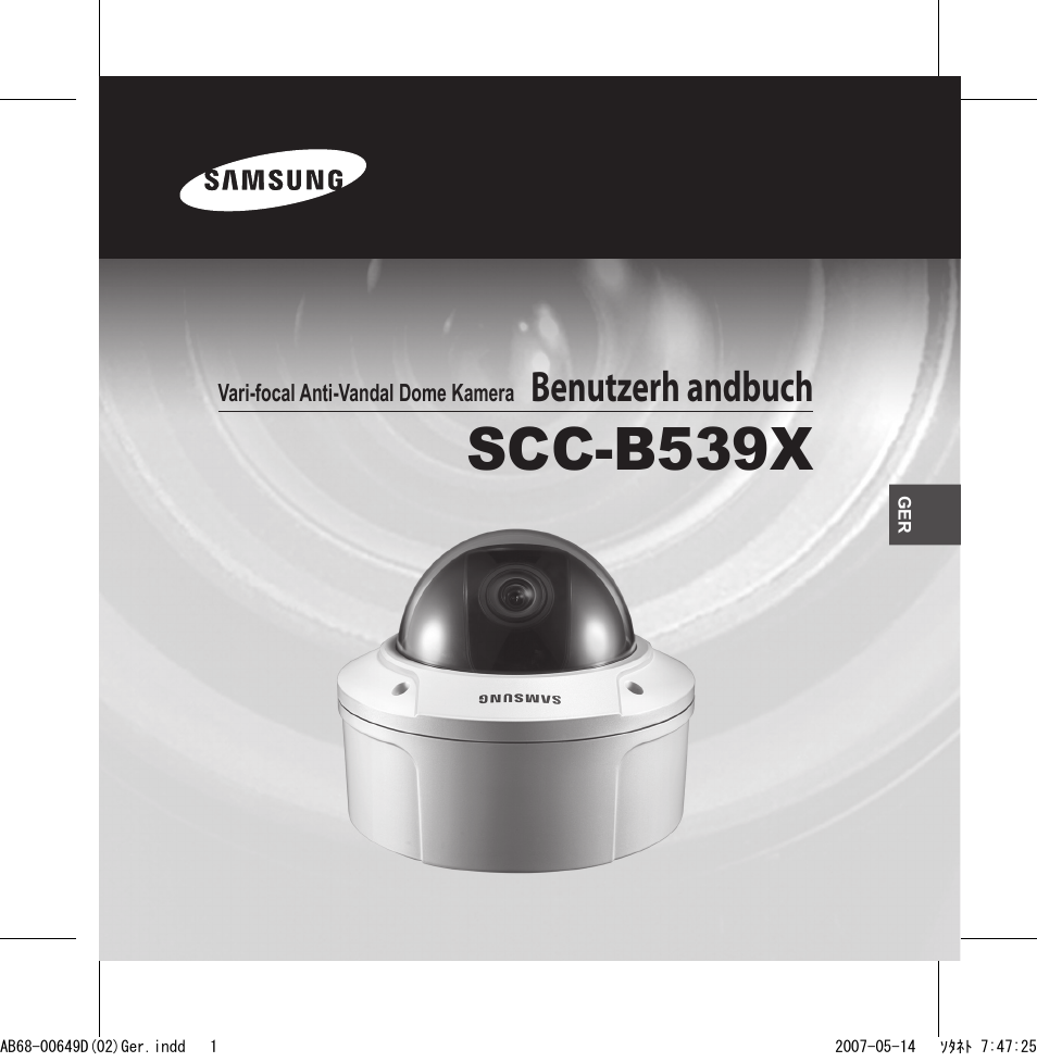 Scc-b539x, Benutzerh andbuch | Samsung SCC-B539X User Manual | Page 23 / 131