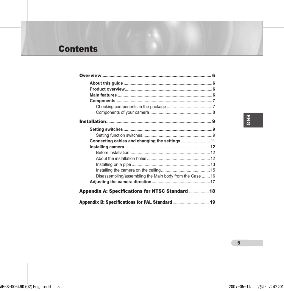 Samsung SCC-B539X User Manual | Page 5 / 131
