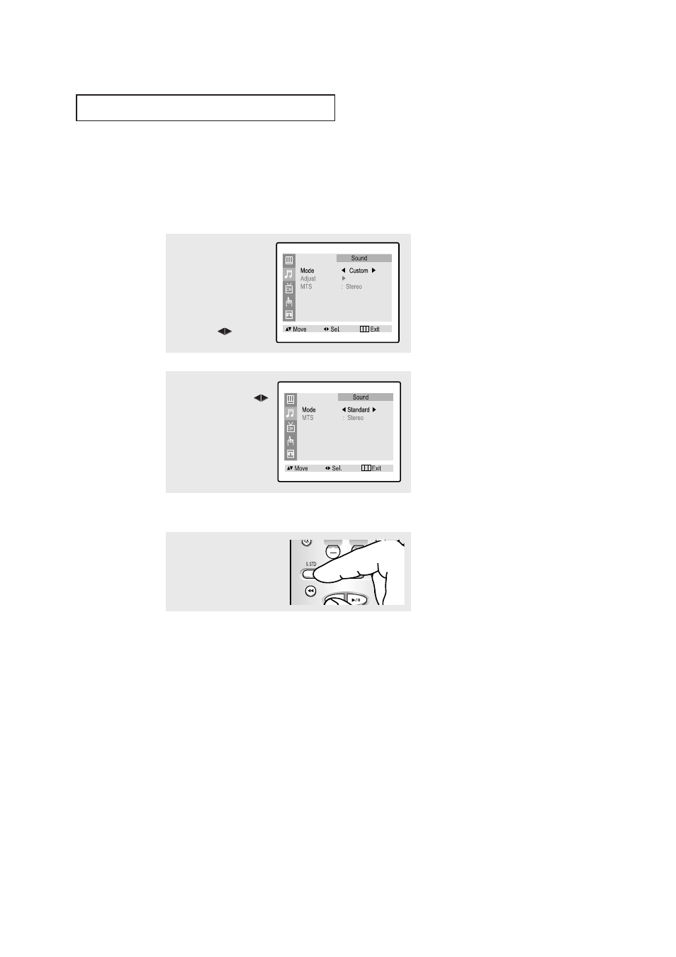 Using automatic sound settings, T v o | Samsung CXM 2785TP User Manual | Page 36 / 99