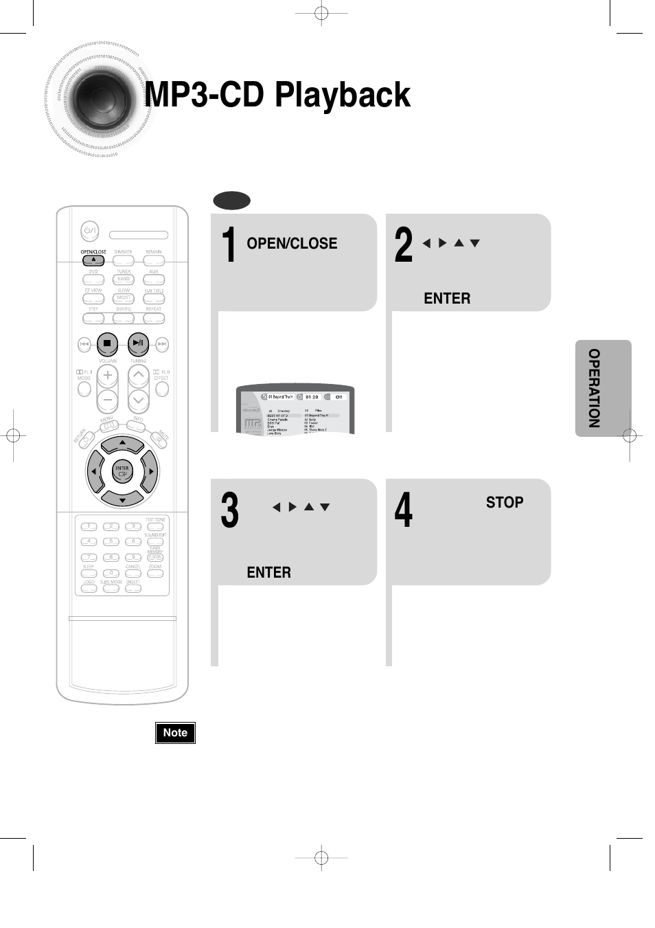 Mp3-cd playback | Samsung HT-DS100 User Manual | Page 21 / 66