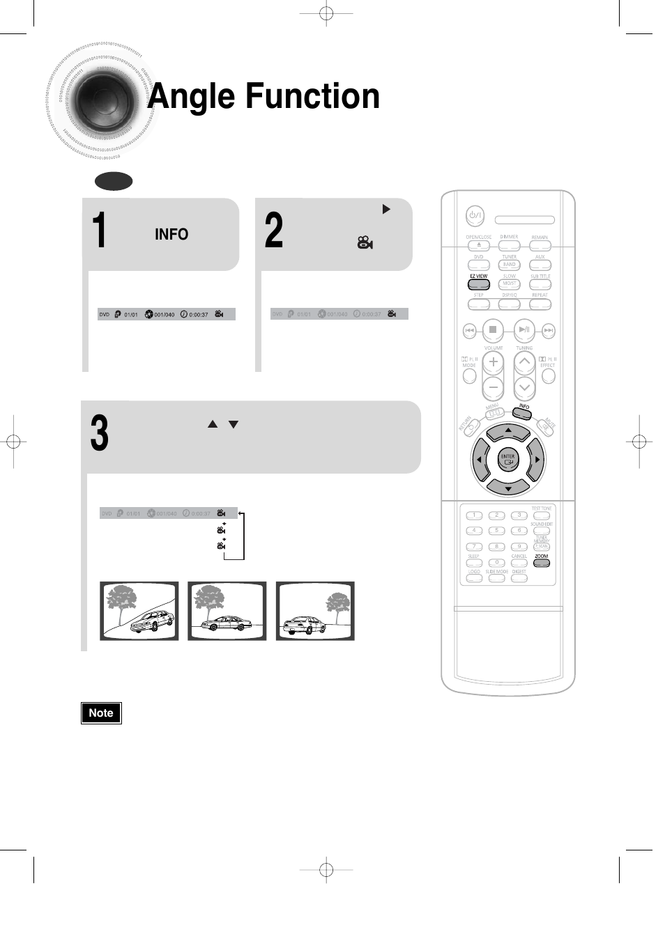 Angle function, 29 angle function | Samsung HT-DS100 User Manual | Page 30 / 66