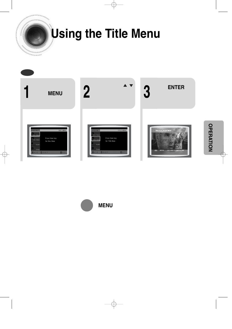 Using the title menu | Samsung HT-DS100 User Manual | Page 35 / 66