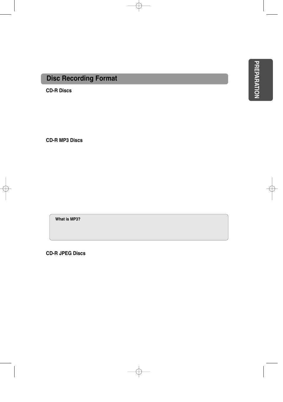 Disc recording format | Samsung HT-DS100 User Manual | Page 7 / 66