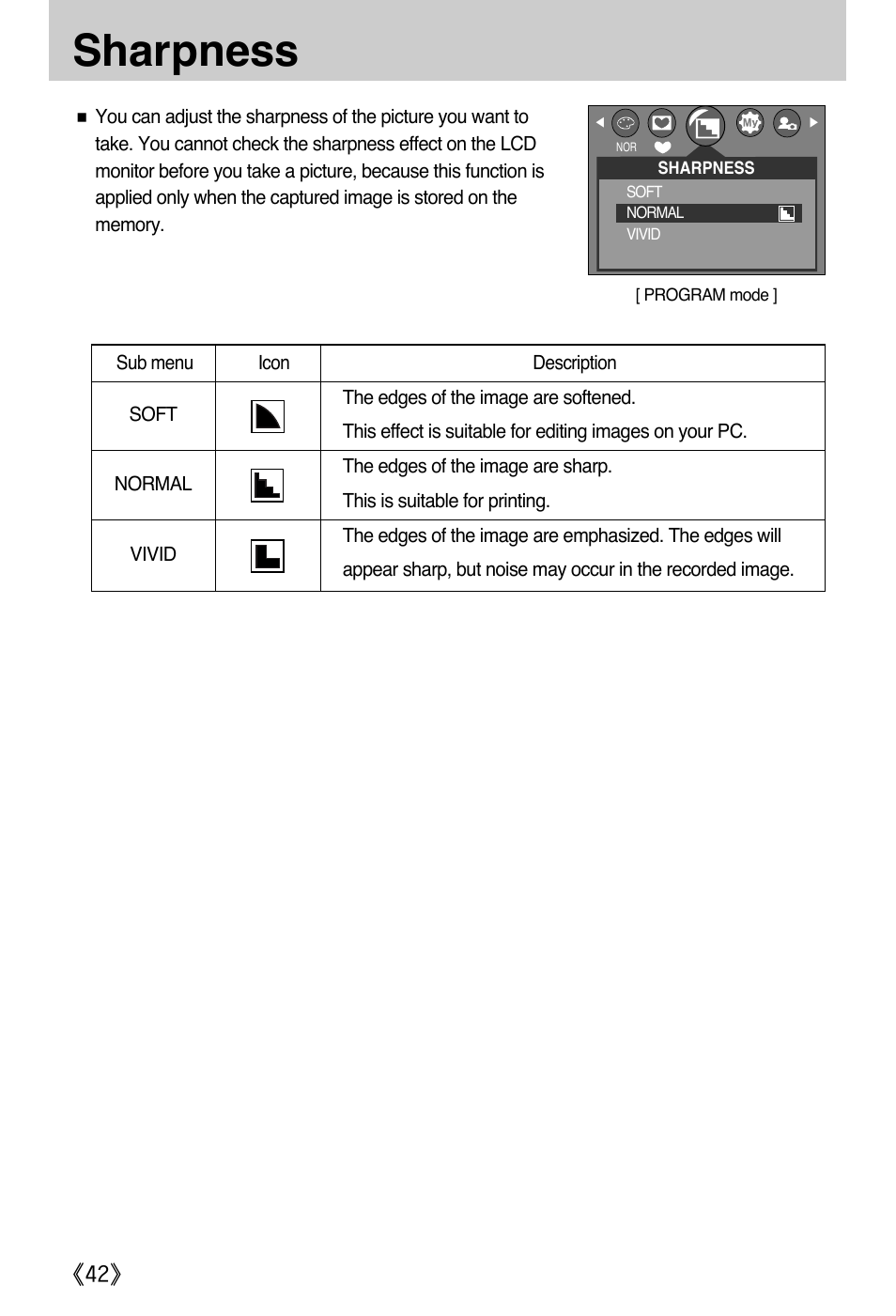 Sharpness | Samsung A502 User Manual | Page 42 / 108