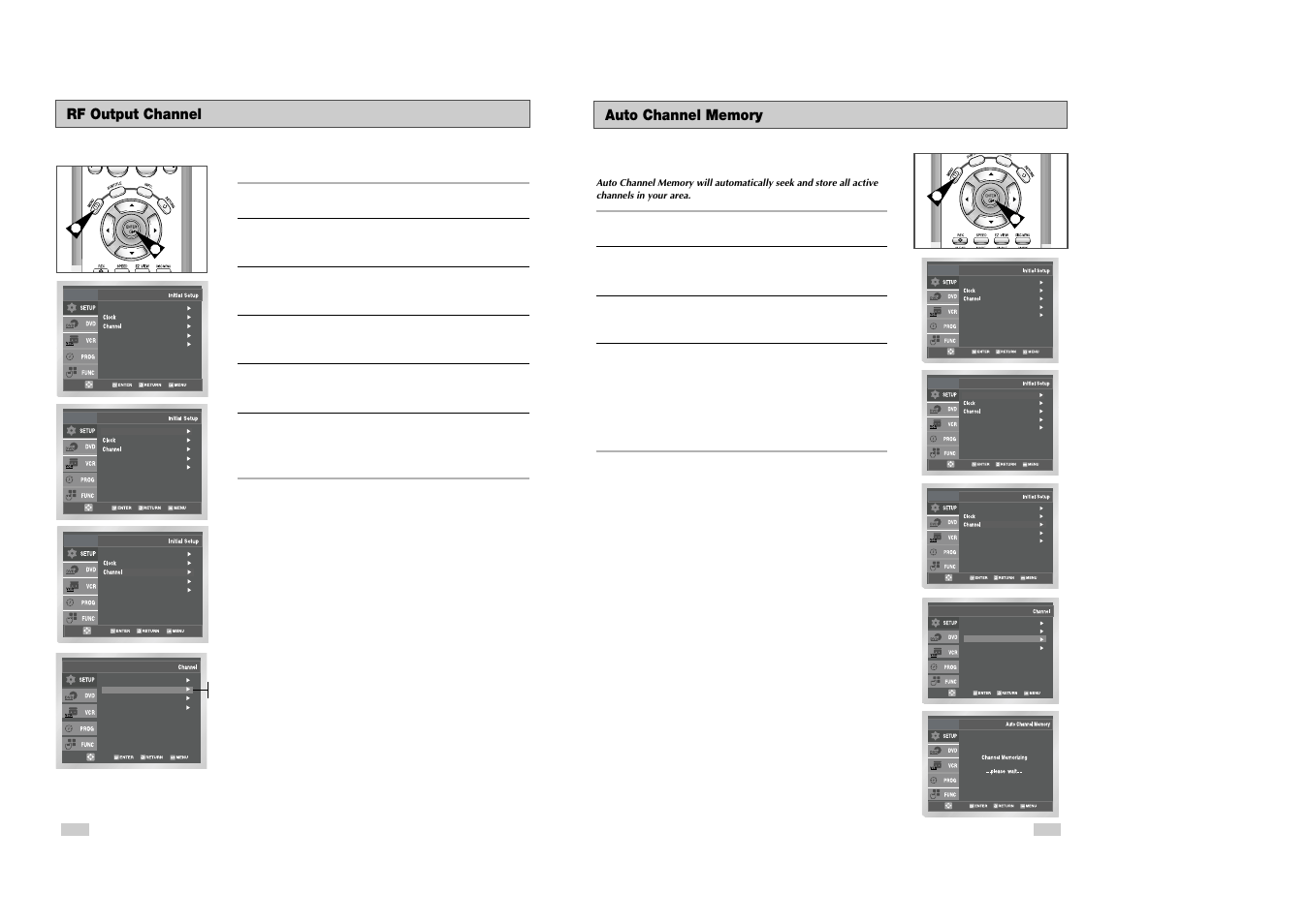 Rf output channel | Samsung DVD-V3300 User Manual | Page 11 / 35