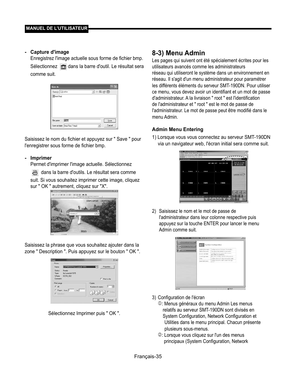 3) menu admin | Samsung SMT-190Dx User Manual | Page 103 / 354