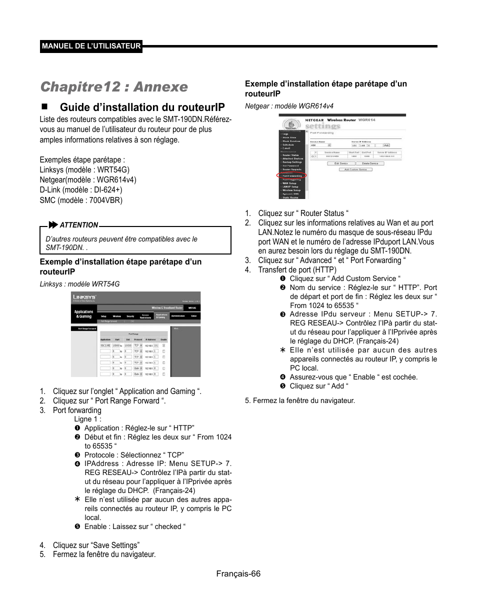 Chapitre12 : annexe, Guide d’installation du routeurip | Samsung SMT-190Dx User Manual | Page 134 / 354