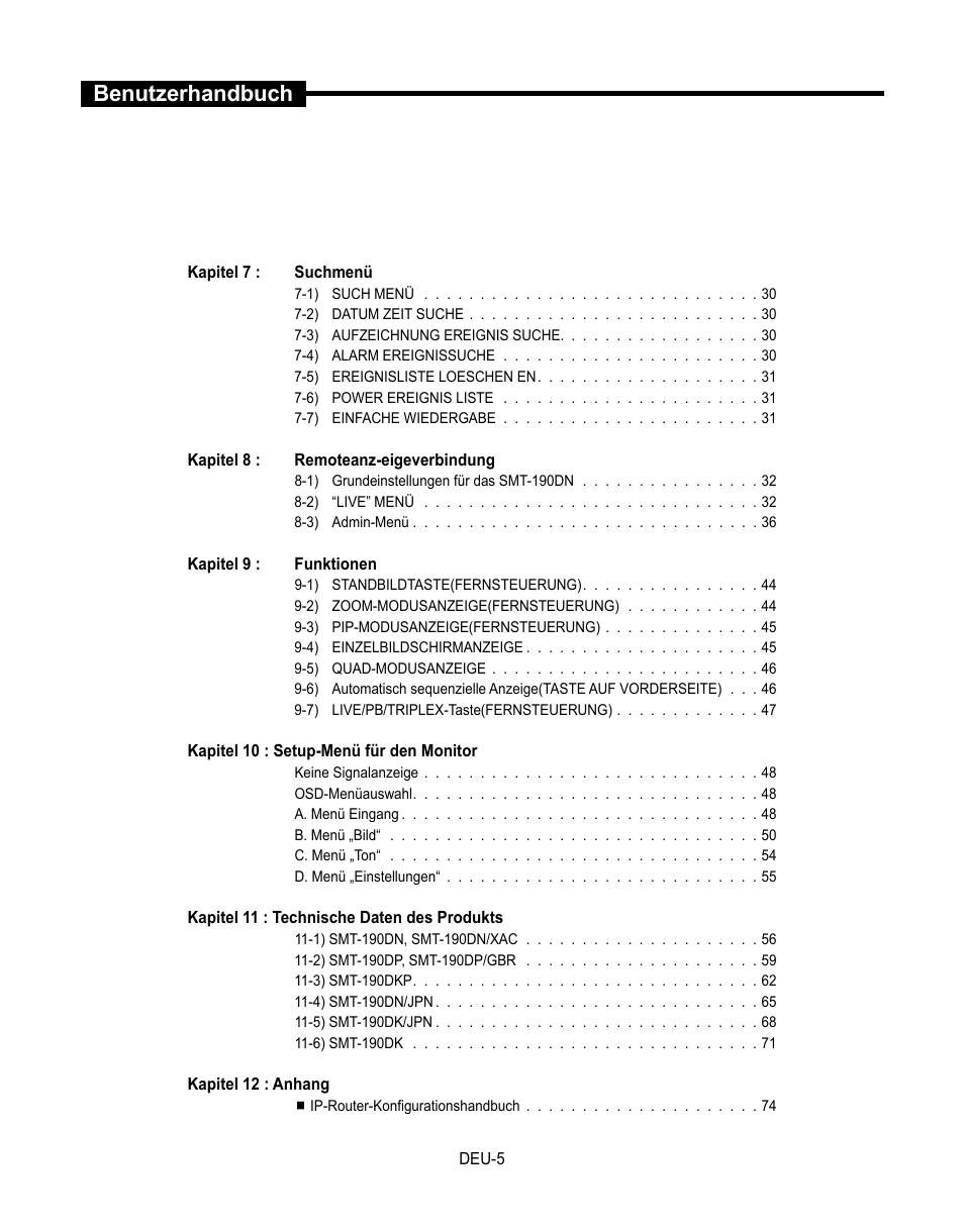 Benutzerhandbuch | Samsung SMT-190Dx User Manual | Page 141 / 354