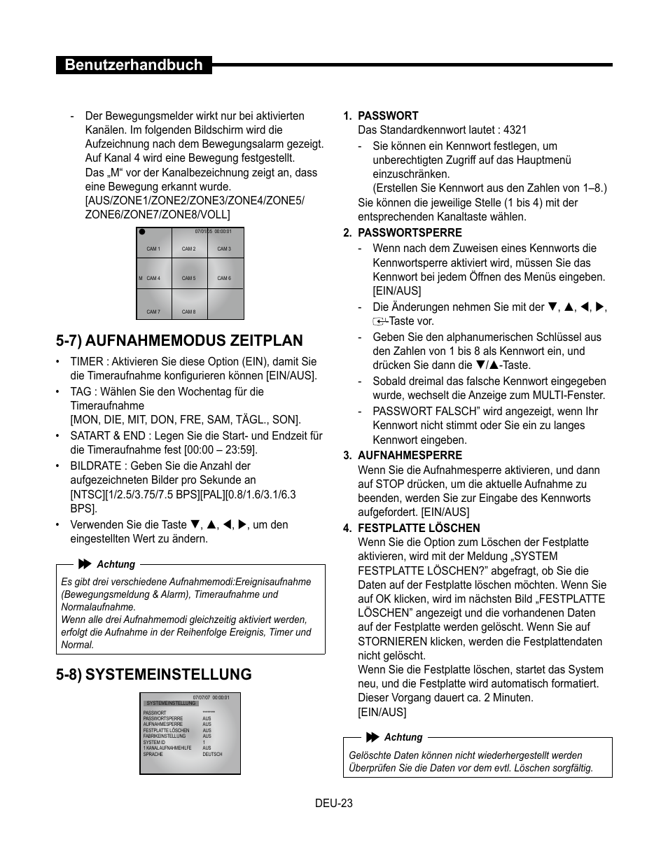 Benutzerhandbuch, 8) systemeinstellung | Samsung SMT-190Dx User Manual | Page 159 / 354