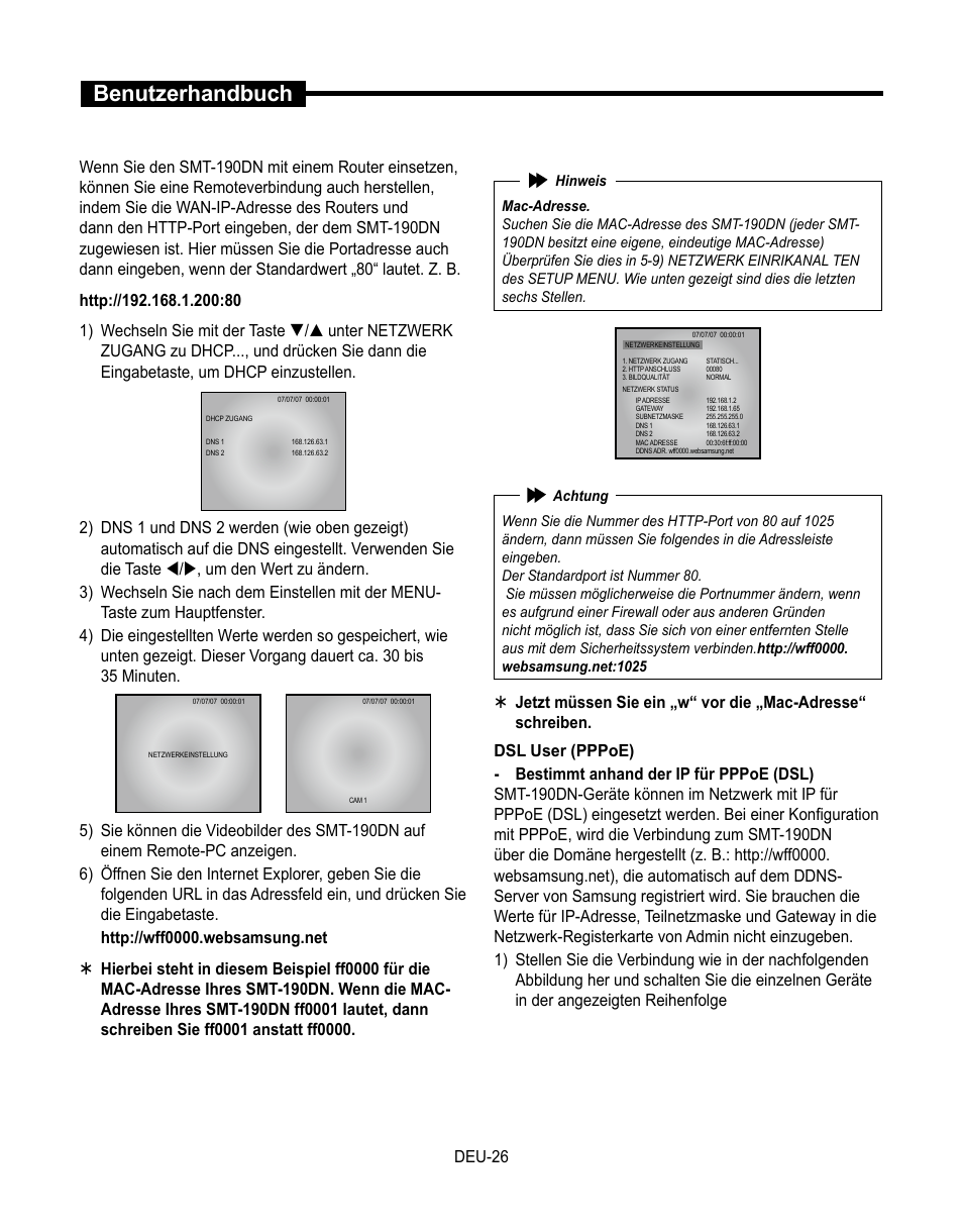 Benutzerhandbuch | Samsung SMT-190Dx User Manual | Page 162 / 354