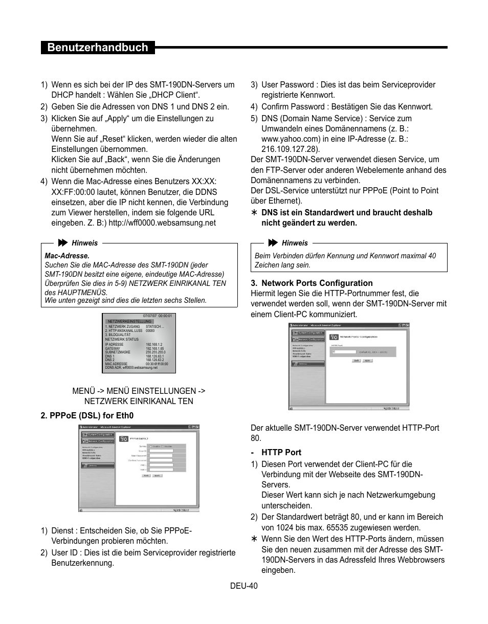 Benutzerhandbuch | Samsung SMT-190Dx User Manual | Page 176 / 354