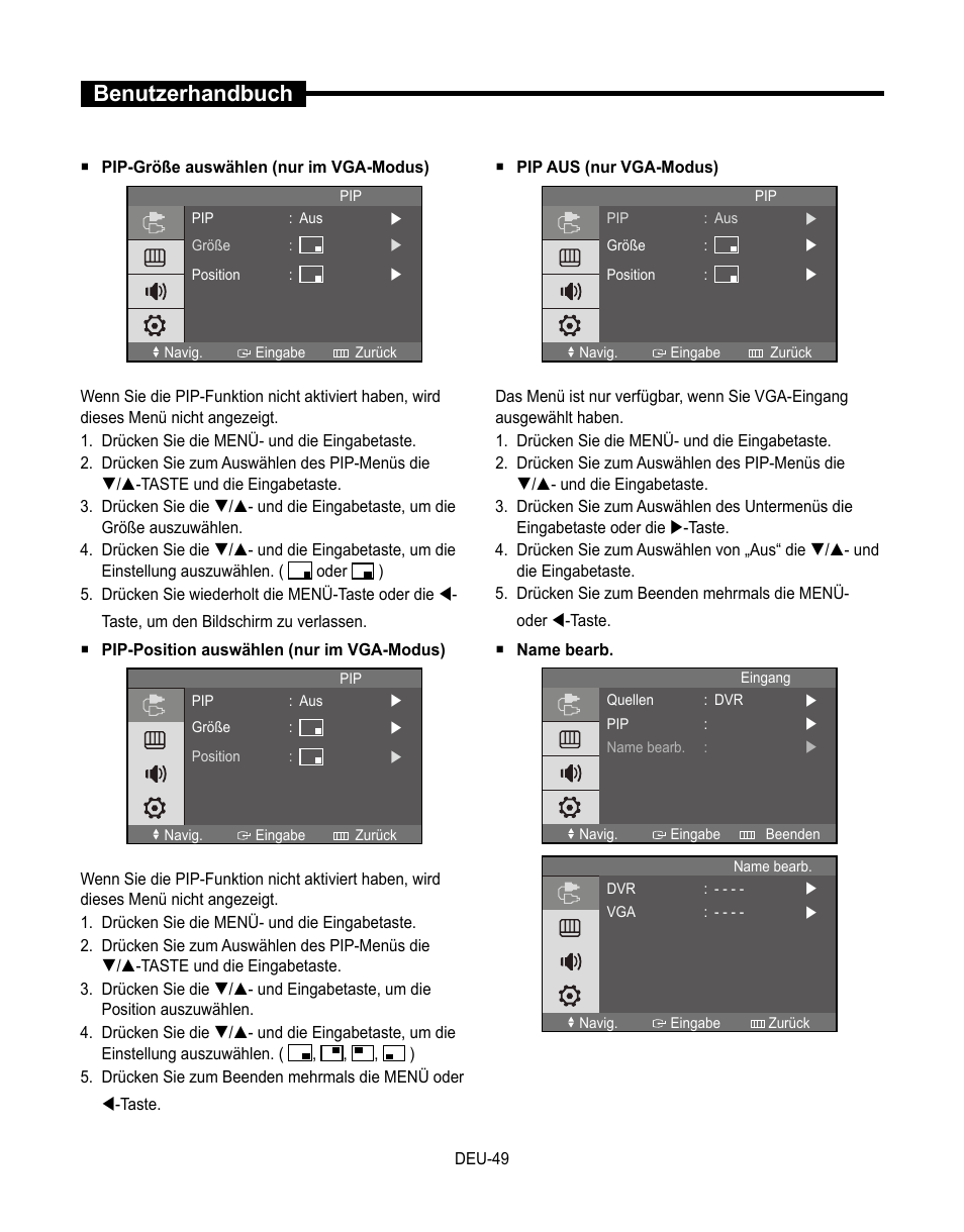 Benutzerhandbuch | Samsung SMT-190Dx User Manual | Page 185 / 354