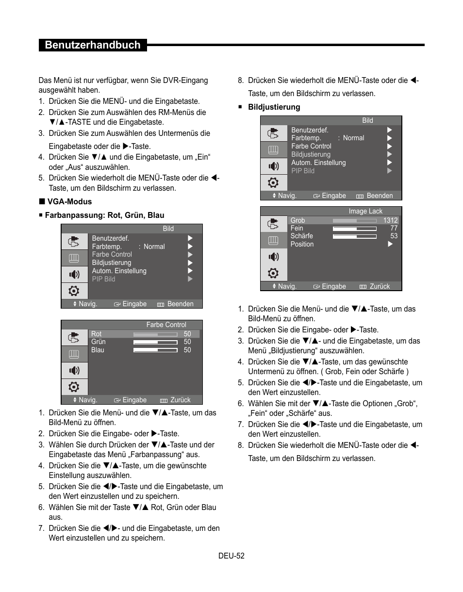 Benutzerhandbuch | Samsung SMT-190Dx User Manual | Page 188 / 354