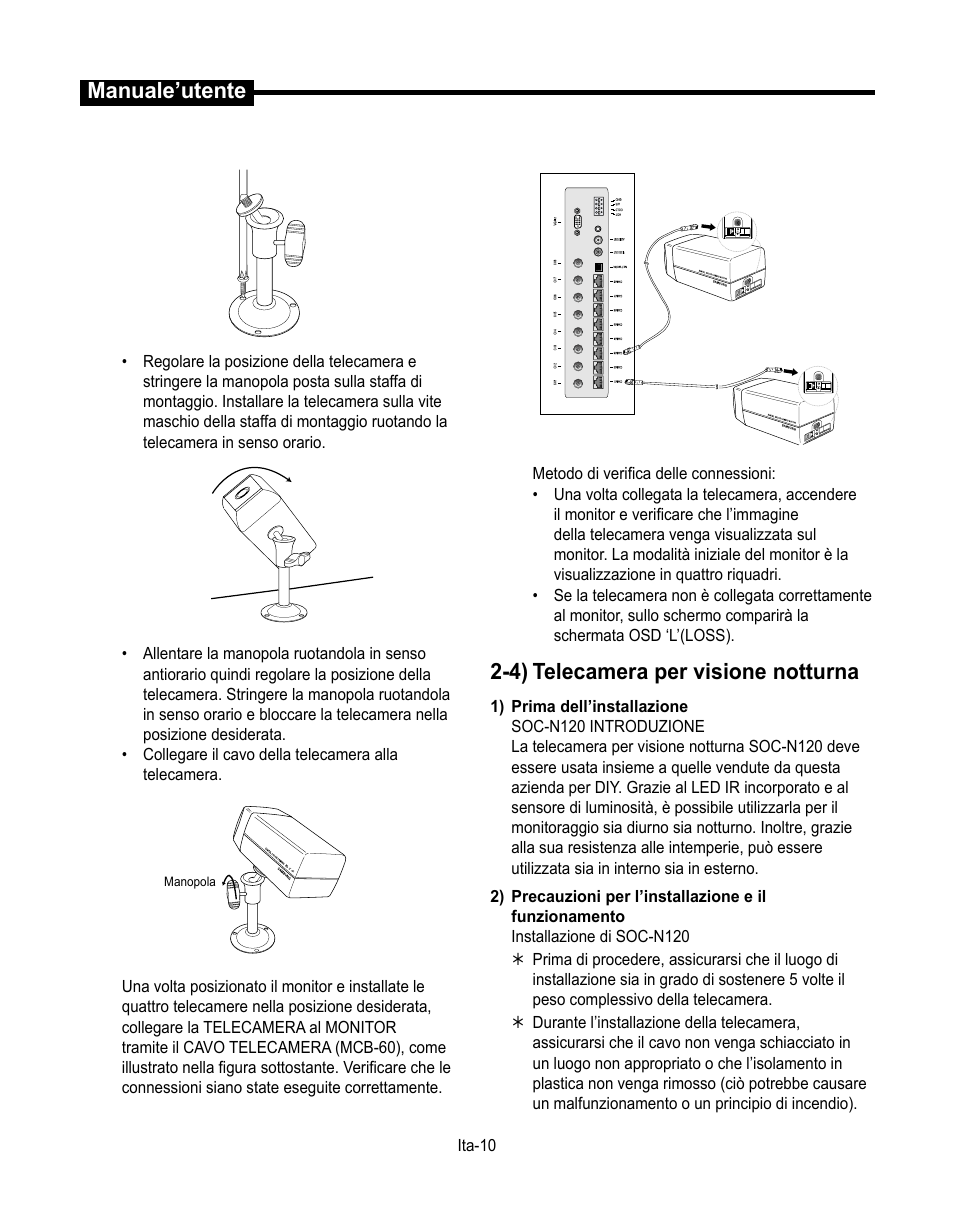 Manuale’utente, 4) telecamera per visione notturna | Samsung SMT-190Dx User Manual | Page 222 / 354