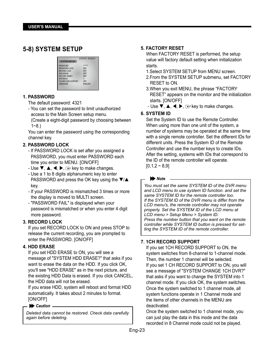 8) system setup | Samsung SMT-190Dx User Manual | Page 23 / 354
