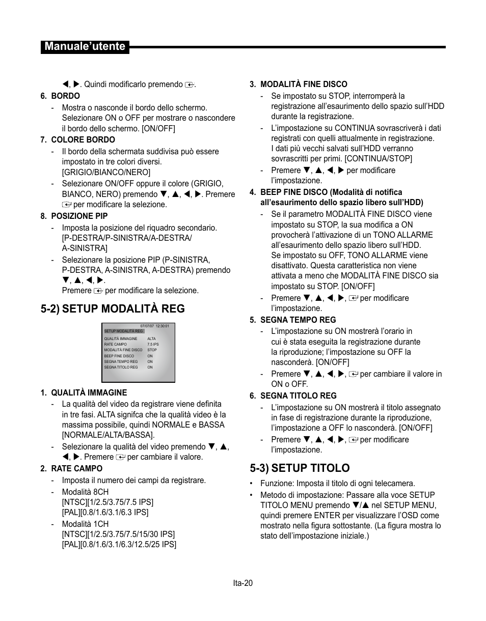 Manuale’utente, 2) setup modalità reg, 3) setup titolo | Samsung SMT-190Dx User Manual | Page 232 / 354