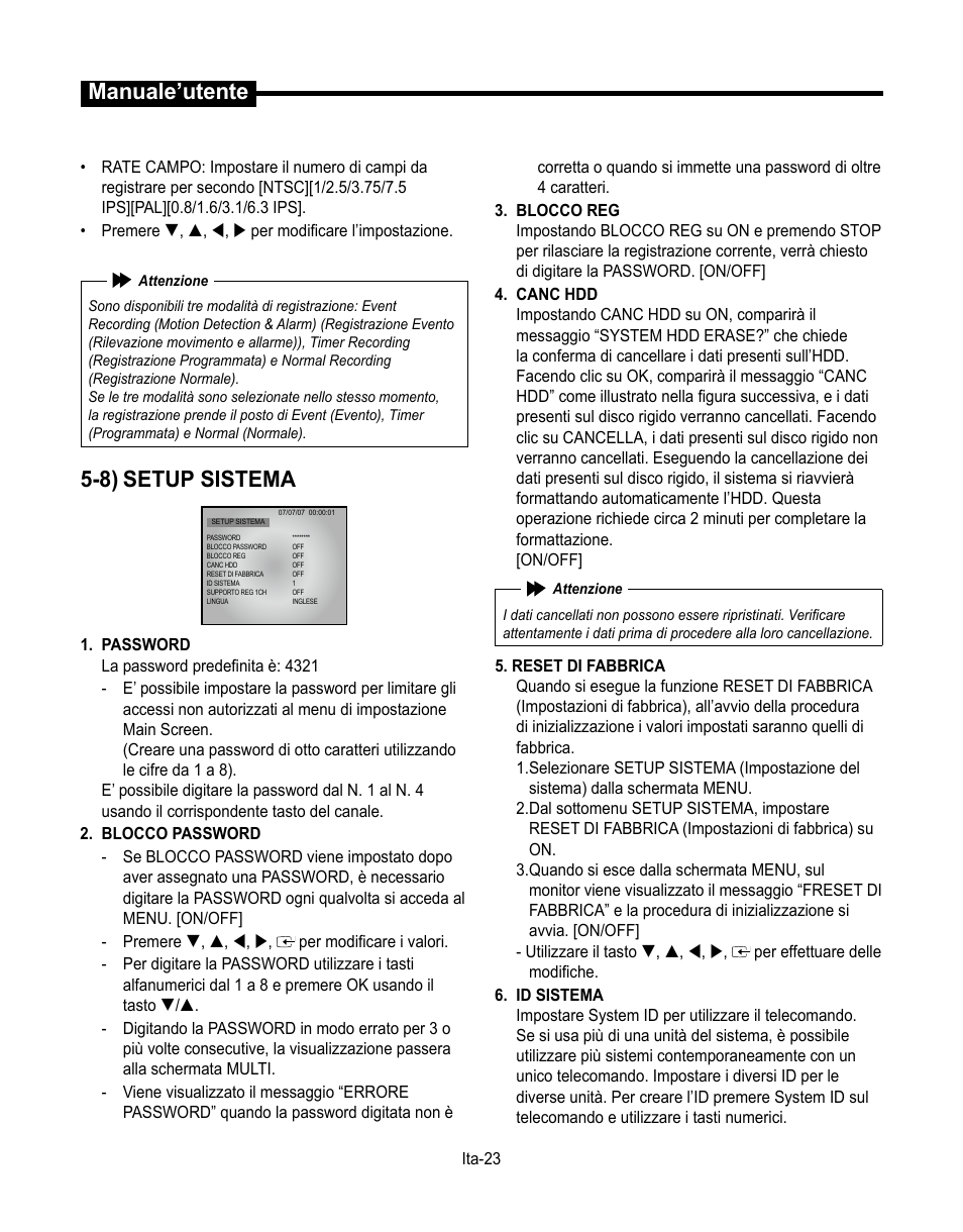 Manuale’utente, 8) setup sistema | Samsung SMT-190Dx User Manual | Page 235 / 354