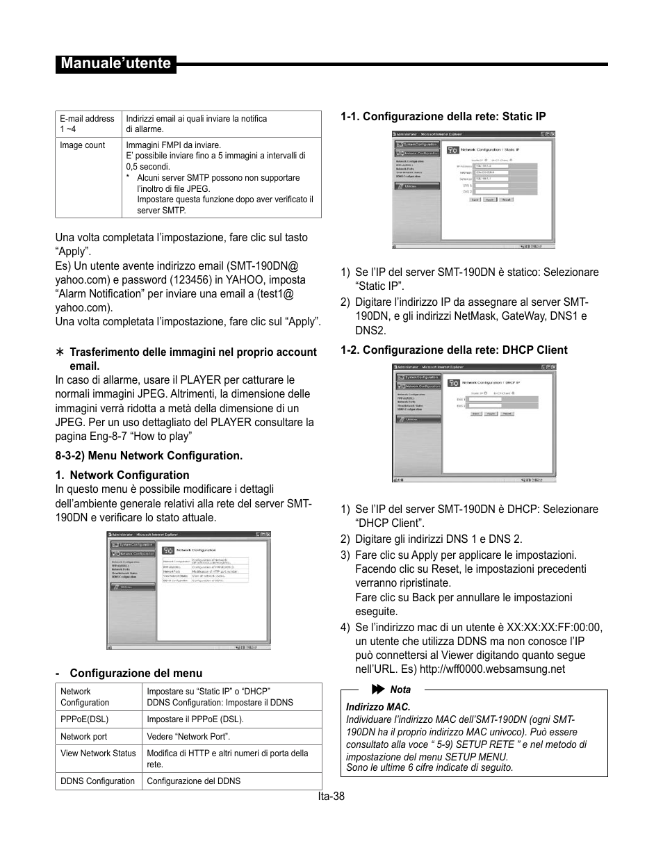 Manuale’utente | Samsung SMT-190Dx User Manual | Page 250 / 354