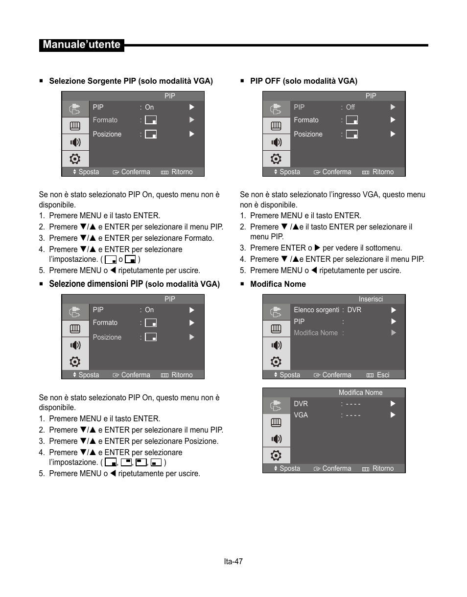 Manuale’utente | Samsung SMT-190Dx User Manual | Page 259 / 354